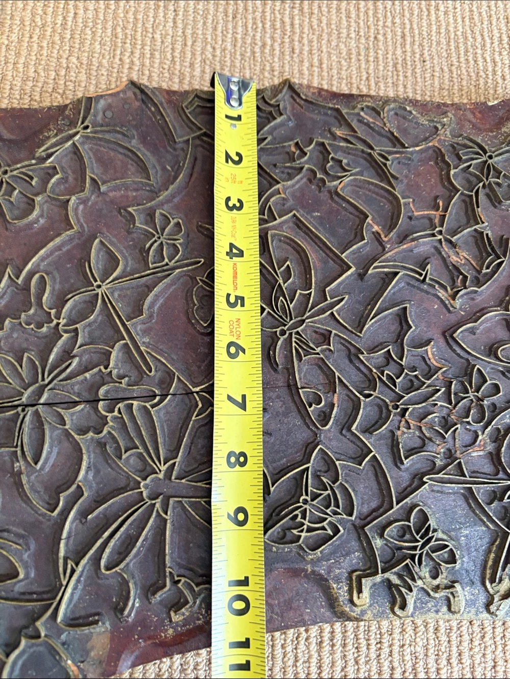 LARGE BLOCK STAMP- OLD made in France 🇫🇷 textiles - Picture 3 of 16